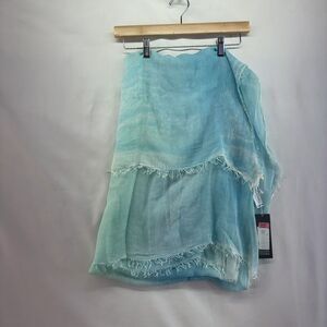 Eileen Fisher Eileen Fisher Blue & White Modal Silk Scarf